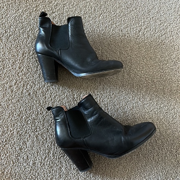 Jack Wills Barcombe leather Chelsea boot stacked heel chunky ankle bootie boots - Picture 3 of 13